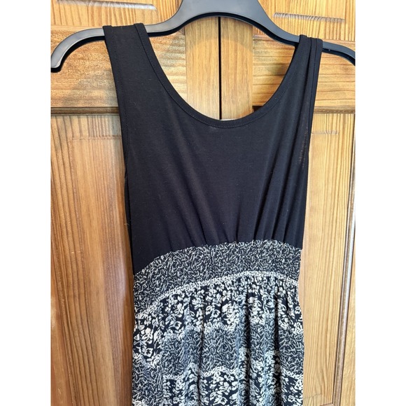 O.F.B. Black Sleeveless Sundress Floral Tribal Boho Resort Beach Small - Picture 3 of 7